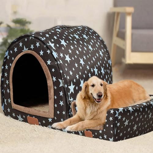 Luxuriöse Hundehütte, Größe XL, extra groß, Haustier, Katzenhöhle, Zwinger für kleine, mittelgroße Hunde, Katzen, für drinnen und draußen, waschbar (105 x 80 x 78 cm, C) von DG Catiee