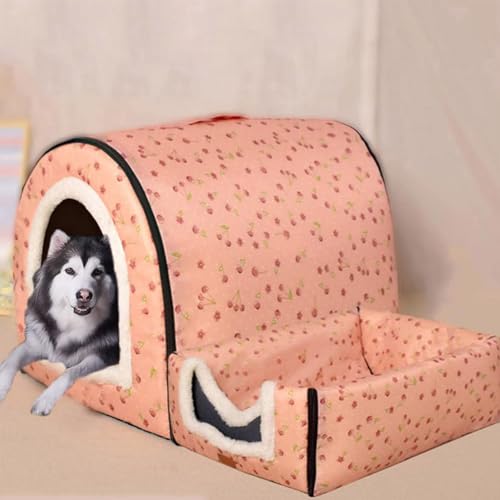 Luxuriöses Hundehüttenhaus für kleine und mittelgroße Hunde, für drinnen und draußen, waschbar, 105 x 80 x 78 cm, Größe XL von DG Catiee