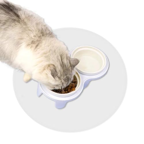 DG Catiee Wasserdichte Futtermatte für Katzen, transparentes PVC, für kleine Haustiere, runde Futtermatte für Futter und Wassernäpfe (Durchmesser 50 cm) von DG Catiee
