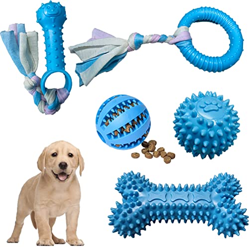 DGAGRCHEW Welpenspielzeug zum Zahnen, Welpen Kauspielzeug für kleine Hunde, Leckerli Hundespielzeug für kleine Hunde 0-6 Monate (Blau, Small) von DGAGRCHEW
