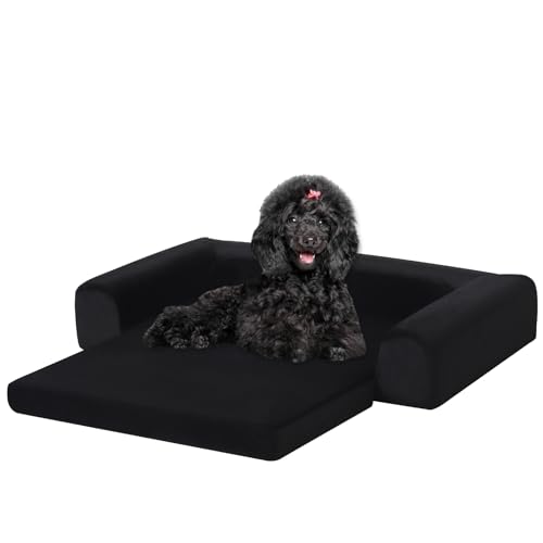 DGBAOBEI Haustierbett, 2-in-1, Katzenbett, ausklappbar, Welpen-Sofa, Samtstoff, Haustiermatte für Katzen und Welpen, Schwarz DGBAOBEI Haustierbett, 2-in-1, Katzenbett, ausklappbar, Welpen-Sofa, Samtstoff, Haustiermatte für Katzen und Welpen, Schwarz von DGBAOBEI