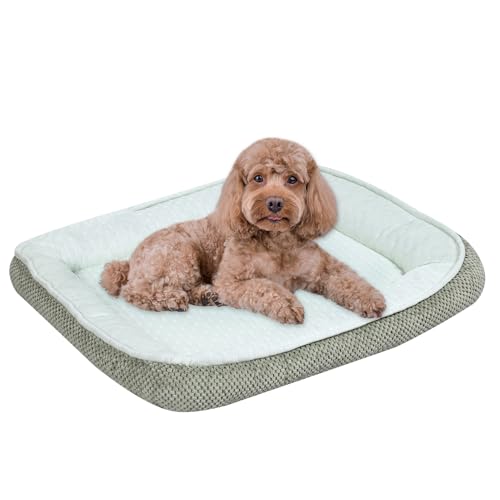 DGBAOBEI Kühlmatte für Haustiere, Sommer-Hundebett, Eisseide, Katzenbett zum Schlafen, hellgrünes Schaumstoff-Haustiersofa (L(67 x 55 cm) von DGBAOBEI