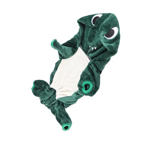 Fleece Winter süße Dinosaurierhunde Kleidung Hoodies für kleine Hunde Welpenjacke Kleidung Outfit (L) von DGLDCSHUAI