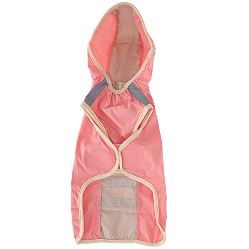 Hund Regenmantel Polyester Haustier Regen Cape Jacke reflektierende Streifen wasserdichte atmungsaktive für Hundeschutzhof Spielen (Rosa) von DGLDCSHUAI