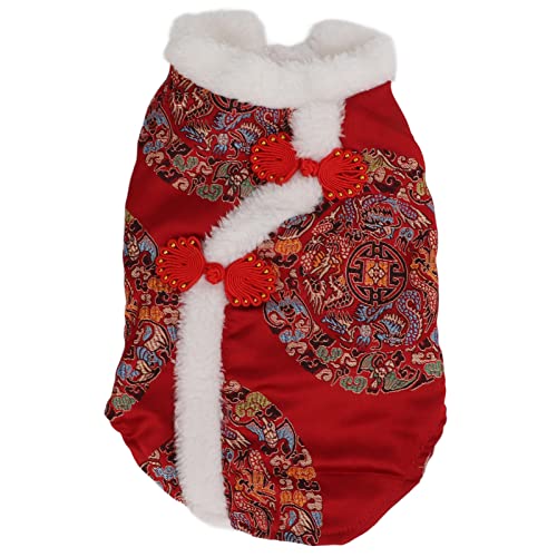 Hund Tang Anzug Chinesisch Neujahr Festival Holiday Hunde Kostüm warmes Mantel für kleine Hunde und Katzen (M) von DGLDCSHUAI