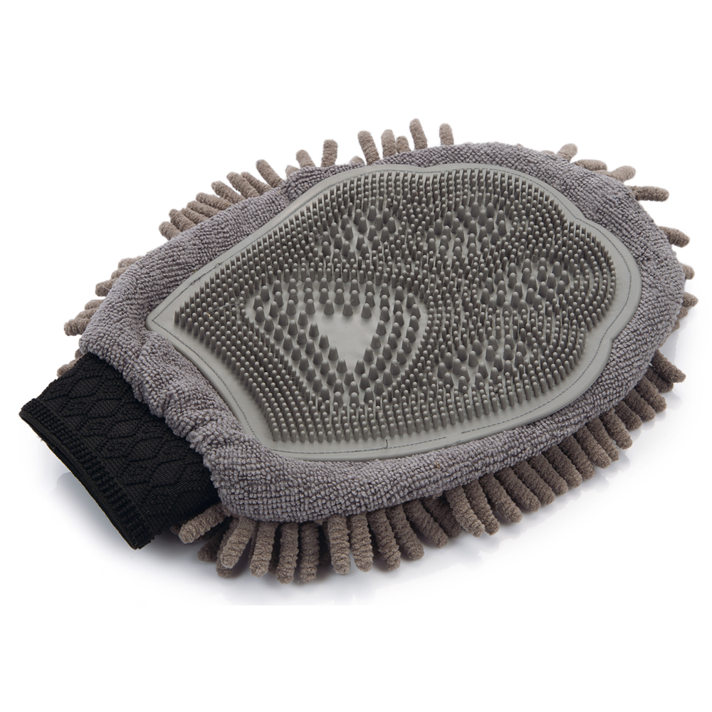 DGS™ Hunde-Fellpflegehandschuh Dirty Dog Grooming Mitt grau, Maße: ca. 25 x 18 cm von DGS