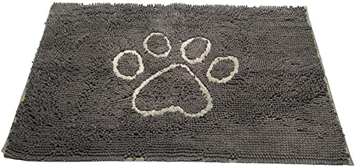Dog Gone Smart Dirty Dog Fußmatte, Mikrofaser, super saugfähig, maschinenwaschbar mit Rutschfester Unterseite, groß, nebelgrau von Dog Gone Smart