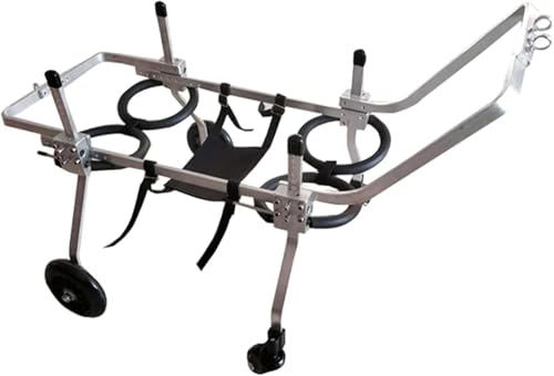 DGSYUAN Rollstuhl Für Hunde Haustier-Rollstuhl Aus Aluminiumlegierung, Vierrädriger, Verstellbarer Hunderollstuhl, Gehhilfe, Tragbarer Hundewagen Hunderollstuhl(S) von DGSYUAN