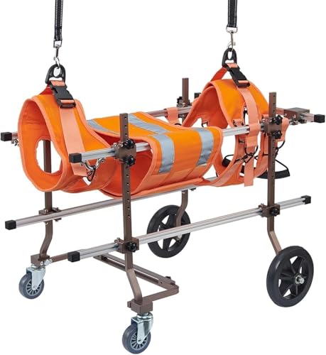 DGSYUAN Rollstuhl Für Hunde Verstellbarer Haustierrollstuhl, 4 Räder, Hundewagen, Leichter Hunderollstuhl, Tragbarer Hunderollstuhl Für Die Hinterbeine Hunderollstuhl(Orange,L) von DGSYUAN
