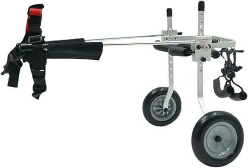 DGSYUAN Rollstuhl Für Hunde Verstellbarer Hunderollstuhl Für Die Hinterbeine, Aluminiumlegierung, 2-Rad-Haustierrollstuhl Für Den Spaziergang Hunderollstuhl(XS) von DGSYUAN