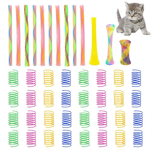 DGUSO 42Pcs Katzenspielzeug Spirale Katzen Spirale Spirale Katzenspielzeug Spiralen Katzen Katzenspielzeug Spiralfeder Katzen Spiralen Spielzeug Geeignet zum Schlagen Beißen und Jagen von Kätzchen von DGUSO