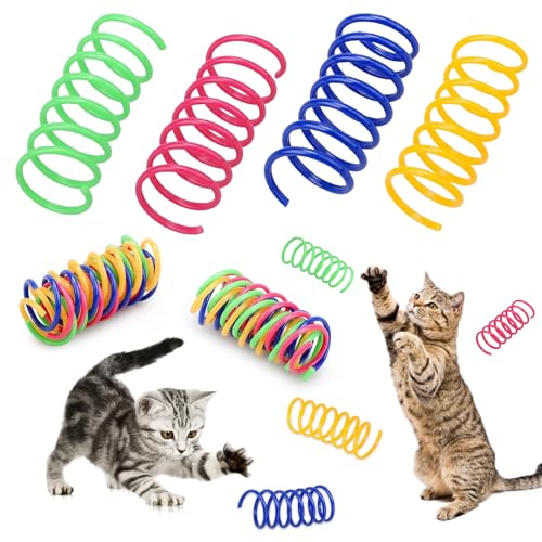 DGUSO 48 Stück Katzenspielzeug Spiralfeder Bunte Spirale Spielzeug Katze Spring Spirale FüR Katze Interaktives Spirale Katzenspielzeug Geeignet für Kätzchen zum Spielen von DGUSO