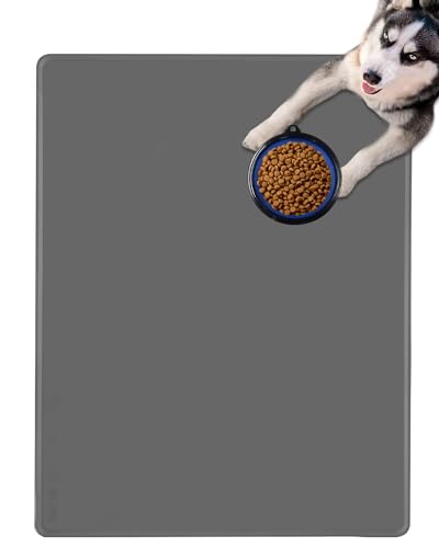 DGitaor Wasserdichte Futtermatte für Haustiere, 100,1 x 75,9 cm, extra große Silikon-Haustierfuttermatte mit faltbarem Hundenapf für Reisen, Hunde und Katzen, Silikon-Tablett, wasserdicht, rutschfest, DGitaor Wasserdichte Futtermatte für Haustiere, 100,1 x 75,9 cm, extra große Silikon-Haustierfuttermatte mit faltbarem Hundenapf für Reisen, Hunde und Katzen, Silikon-Tablett, wasserdicht, rutschfest, von DGitaor
