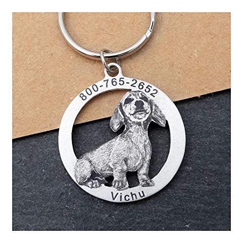 DHDHWL hundemarke 1pcs Pet Tag Hund Foto Tag Personalisierte Dog Tag for Hunde Hundemarke Dog Tag ID Name for Haustier-Kragen-Umbau personalisiert (Size : S(Diameter 2.5cm)) von DHDHWL