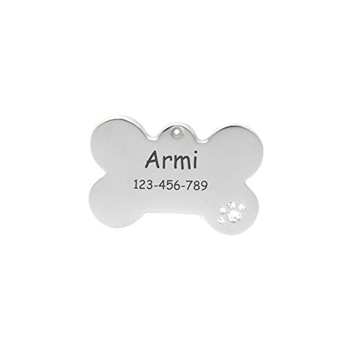 DHDHWL hundemarke Gravur Hundemarke Edelstahl Cat Tag Tags Hundehalsband-Zusatz-Dekoration personalisiert (Color : Silver, Size : M) von DHDHWL