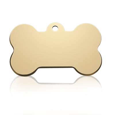 DHDHWL hundemarke Katzenhund ID-Tag Gravur personalisierte Hundkragen Haustier charmame anhänger Bone Halskette Kragen welpen zubehör personalisiert (Color : Bone Gold, Size : L) von DHDHWL
