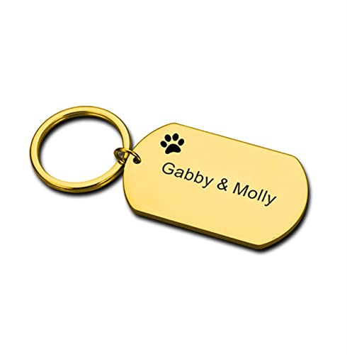 DHDHWL hundemarke Personalisierte Haustierhundkatze ID-Tags gravierte Haustier-ID-Name für Hundekatze-Welpenkragen ID-Tag-Anhänger-Haustier-Zubehör personalisiert (Color : Gold, Size : M 45X27mm) von DHDHWL
