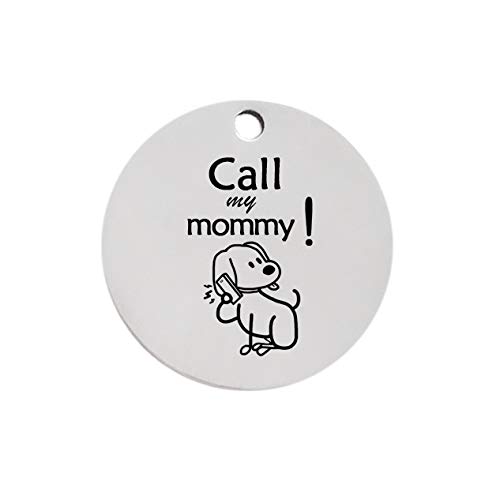 DHDHWL hundemarke Personalisierte Muster Small Pet Dog Tag Metall Edelstahl runden Gravierte Tags for große Hunde personalisiert (Color : A, Size : M) von DHDHWL