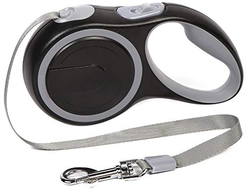 DHGTEP 3m/5m/8m No-Tangle Hundeleine Dehnbar, Starke Rollleine Lange Leine Training Heavy Duty Hundeleine Nylonband für Mittlere, Große und Extra Große Hunde (Color : Gray, Size : 8m/315inch) von DHGTEP