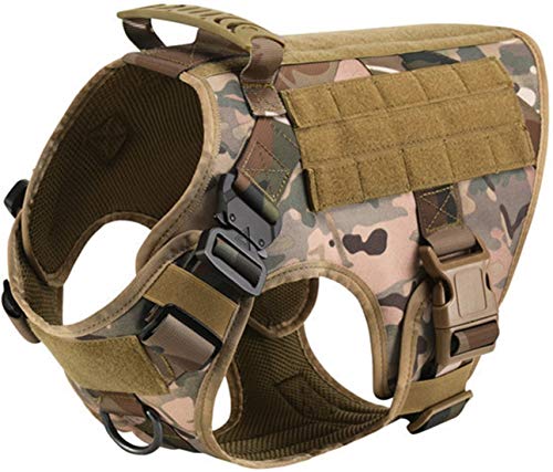 DHGTEP Anti Zug Hundegeschirr für Große Hunde Taktisches Militär Hundegeschirr Deutscher Schäferhund Dobermann Labrador Service Hundetraining Produkt (Color : Multi-Colored, Size : L) von DHGTEP