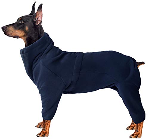 DHGTEP Fleece Hundekleidung Winter Dicke Warmhundemantel für Kleine Mittelgroße Große Hunde Einstellbare Haustier Hoodies Männliche/Weibliche Overalls für Corgi (Color : Dark Blue, Size : 3XL) von DHGTEP