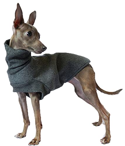 Fleece Hundemantel mit Beinen, Warmer Dicker Hundepullover für Italienische Windhunde, Whippet, Lurcher, Deutsche Dogge, Pharaoh Hound, Bedlington Terrier (Farbe : Grau, Größe : XL) von DHGTEP