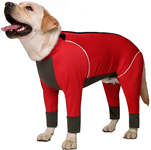 DHGTEP Große Hundekleidung Herbst und Winter Mittlere und Große Hunde Gelenkschutz Warme wasserdichte Vierbeiner Hundejacke (Color : Red, Size : 38) von DHGTEP