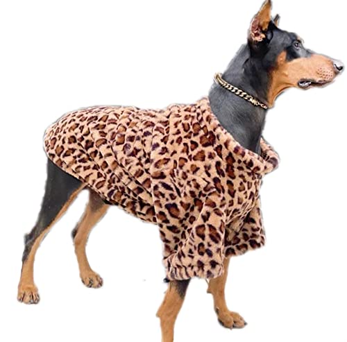 DHGTEP Großer Hundemantel Warme Leopardenjacke Winter Hundepullover Fleece Onesie für Kleine Mittlere Große Hunde (Größe : XXX-Large) von DHGTEP