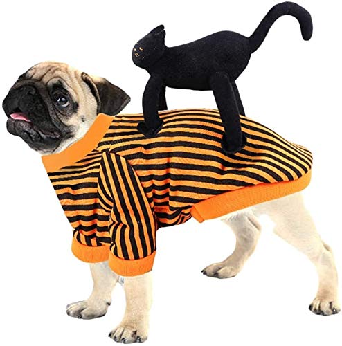 DHGTEP Haustier Hund Halloween Kostüme, Schwarze Katze Kleidung Hund Kostüm für Kleine Mittlere Hunde Cosplay Dekoration Outfits Halloween (Color : Yellow, Size : Large) von DHGTEP
