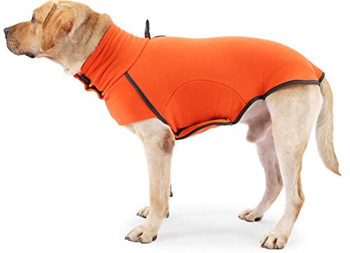 DHGTEP Hochgeschlossener Fleece Hundemantel Bauchbinden für Kleine Mittelgroße Hunde Kleidung Pullover für Französische Bulldogge Corgi Windhunde Labrador Golden Retriever von DHGTEP