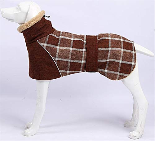 DHGTEP Hund Fleece-Pullover Hundekleidung Medium Winter Warmer Hundemantel für Kleinen Mittelgroßen Hund Dobermann Baumwolle Jacken Kleidung (Color : Brown, Size : 3XL) von DHGTEP