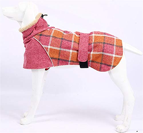 DHGTEP Hund Fleece-Pullover Hundekleidung Medium Winter Warmer Hundemantel für Kleinen Mittelgroßen Hund Dobermann Baumwolle Jacken Kleidung (Color : Pink, Size : L) von DHGTEP