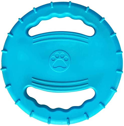 DHGTEP Hund Frisbee Gummi Hund Frisbee Bissfest Outdoor-Training Schwimmende Haustier Spielzeug, Tough Training Frisbee Spielzeug, Interaktive Hundespielzeug (Color : Blue) von DHGTEP