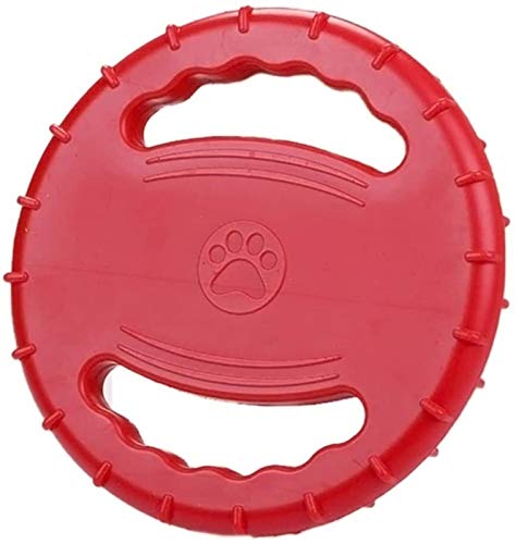DHGTEP Hund Frisbee Gummi Hund Frisbee Bissfest Outdoor-Training Schwimmende Haustier Spielzeug, Tough Training Frisbee Spielzeug, Interaktive Hundespielzeug (Color : Red) von DHGTEP
