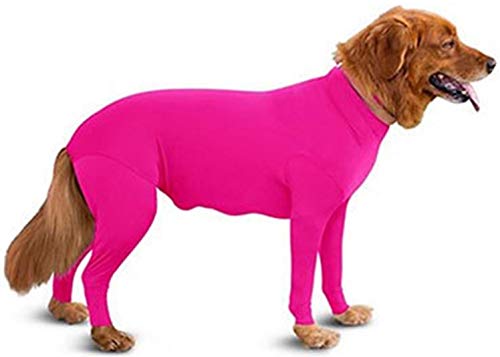 DHGTEP Hund Leichtgewicht Vier Füße Pyjamas Hund Jumpsuits 4 Beine Hund Onesies T-Shirt Welpe Haustier Kostüm für Große Mittlere Hunde (Color : Rose red, Size : XXL) von DHGTEP