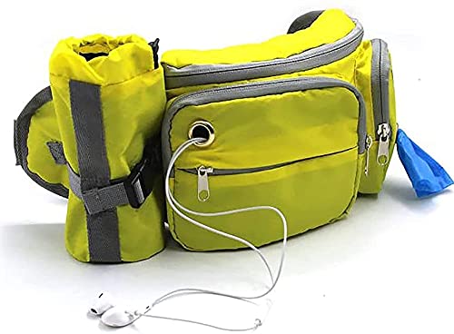 DHGTEP Hunde-Leckerli-Tasche Für Das Training, Trainingstasche Mit Verstellbarem Gurtband Und Integriertem Hundekotbeutelspender, 4 Taschen Mit Hoher Kapazität Für Wassergläser (Color : Yellow) von DHGTEP