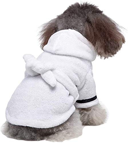 DHGTEP Hundehandtuch Zum Trocknen, Weiches, Leicht Zu Tragendes Schlafanzug-Hundehandtuch, Super Saugfähiges Handtuch Zum Trocknen für Kleine und Mittlere Hunde (Color : Weiß, Size : X-Large) von DHGTEP