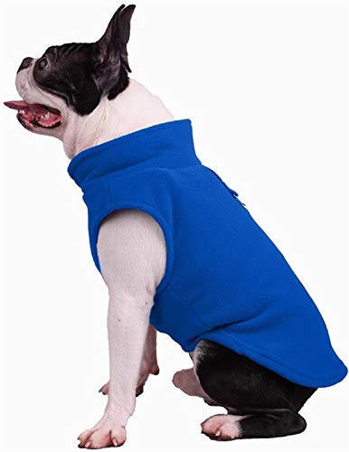 DHGTEP Hundejacken Winter Warme Weste Welpenmantel Weicher Atmungsaktiver Fleece-Pullover für Kleine Mittlere Große Hunde Outdoor-Weste Kleidung (Color : Dark Blue, Size : M) von DHGTEP