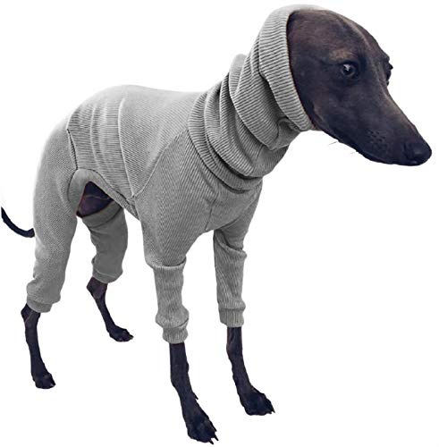 DHGTEP HundemäNtel Hund Fleece Onesie Jumper mit Vier Beinen Haustier Hundesweater Haustier Baumwollmantel Kleidung für Welpen Kleine Mittlere Große Hund (Color : Gray, Size : 2XL) von DHGTEP