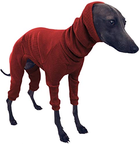 DHGTEP HundemäNtel Hund Fleece Onesie Jumper mit Vier Beinen Haustier Hundesweater Haustier Baumwollmantel Kleidung für Welpen Kleine Mittlere Große Hund (Color : Red, Size : 2XL) von DHGTEP
