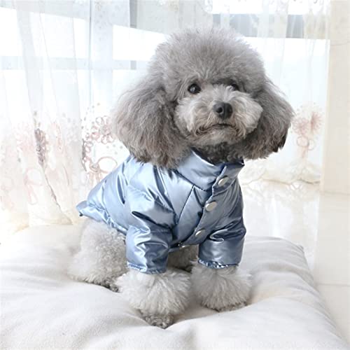 DHGTEP Hundemantel Gesteppte Jacke für Winter, Warme Baumwolle Hundekleidung mit Beinen Winddicht Helle Farben Hundejacken für Kleine Mittlere Hunde (Farbe : Blau, Größe : L) von DHGTEP