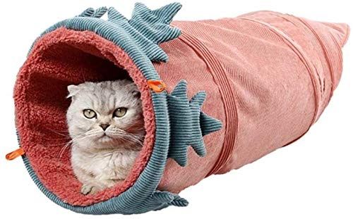 DHGTEP Katze Tunnel Cord Lustige Katze Tunnel Spielzeug 2 Löcher Hält Warm und Quietschen Papier Den Ganzen Winter Lang (Color : Red, Size : S) von DHGTEP