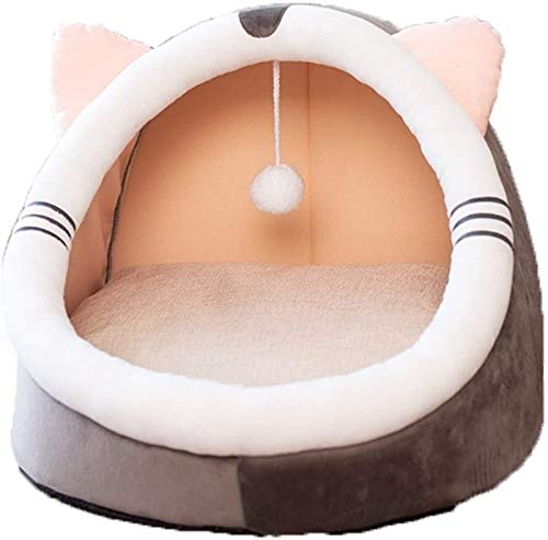 DHGTEP Katzenbett Höhle für Kätzchen Indoor, Nest Schlafen mit Abnehmbaren Waschbaren Kissen, Selbst Wärmende Waschbar Katze Haus (Color : Bright Pink, Size : 36x36x30CM) von DHGTEP