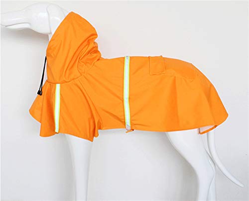 DHGTEP S-5XL Haustiere Kleine Hund Regenmäntel Reflektierende Kleine Große Hunde Regen Mantel wasserdichte Jacke Mode im Freien Atmungsaktiv Welpen Kleidung (Color : Orange, Size : S) von DHGTEP