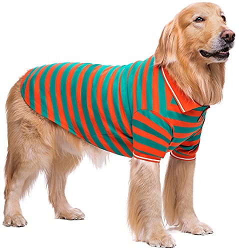 DHGTEP Sommer Große Hund Jumper Kleidung T-Shirt Mantel Corgi Samoyed Husky Labrador Border Collie Golden Retriever Kostüm (Color : Green, Size : 30) von DHGTEP