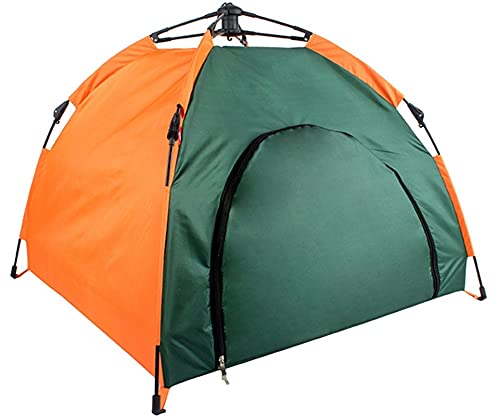 DHGTEP Tragbare Iglu Hund Bett Outdoor Hund Zelt Haus Für Kleine Mittlere Haustiere Faltbar Wasserdicht Katze Hund Höhle Bett Für Innen Und Außen Camping Strand (Color : Orange Green) von DHGTEP