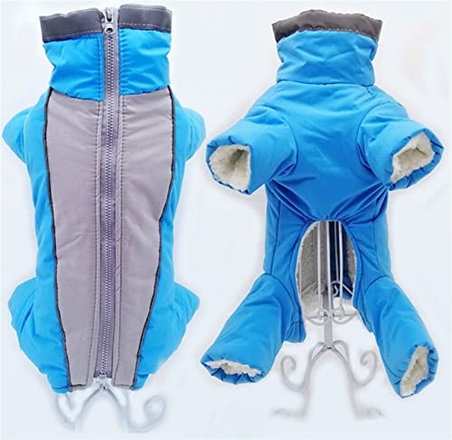 DHGTEP Winter Hund Fleece Mantel Warm Wasserdicht Hund Overall Gepolstert Verdickte Hose Männlich/Weiblich Hund Kleidung für Kleine Mittelgroße Hund Daunenjacke (Farbe : Boy Blue, Größe : 16) von DHGTEP