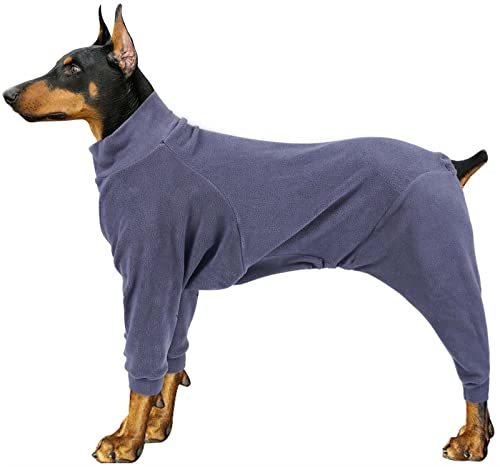 Hundemantel für Winter, Hundepullover Fleece mit Beinen, Hundejumpsuit Gemütlicher Strampler Warme Jacke Weste für kleine mittlere große Hunde (Color : Grau, Size : M) von DHGTEP