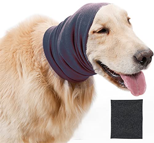 Hundeschnauze Für Hundehals Und Ohrenwärmer, Hunde-Ohrenschützer Lärmschutz, Keine Klappe Ohrenschützer Für Hunde, Strickschnauze Stirnband Für Komfort Pflege Anti-Angst ( Farbe : Grau , Größe : S ) von DHGTEP