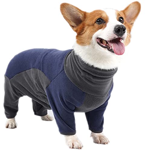 DHGTEP Winter Warmer Hundemantel, Weicher Hund Fleece Pullover, Hundepulli mit Beinen für kleine, mittlere, große Hunde, die wandern, Reisen und schlafen (Color : Blau, Size : XXX-Large) von DHGTEP